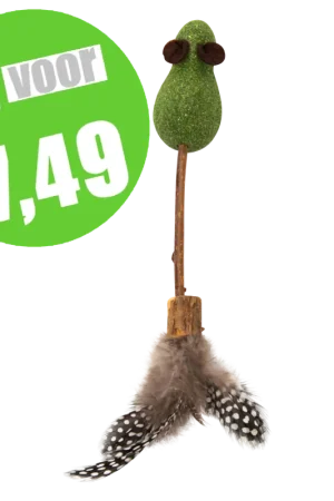 Jack & Vanilla Herbals Kattenkruid Muis Met Matatabi Stok & Veer 15 cm Veilige Betaling
